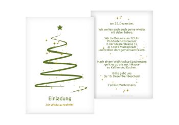 Einladung Wunderbaum DunkelGrasGrün 105x148mm