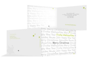 Weihnachtskarte Schrift Grasgruen 148x105mm
