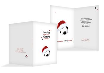 Weihnachtskarte Fußballmütze WeinRot 105x148mm