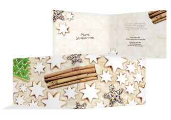 Weihnachtskarte Plätzchentisch Beige 148x105mm