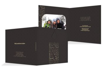Foto Weihnachtskarte Schriftkerze DunkelGrau 145x145mm