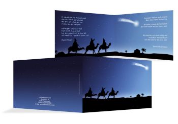 Weihnachtskarte drei hl. Könige DunkelBlaumatt 148x105mm
