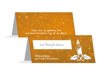 Tischkarte Advent Orange 100x44mm