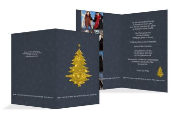 Foto Weihnachtskarte Baum Sonnengelb 148x210mm