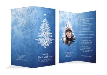 Foto Weihnachtskarte Eis Blau 105x215mm