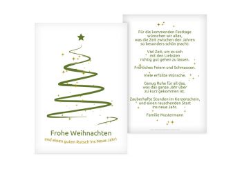 Weihnachtskarte Wunderbaum DunkelGrasGrün 105x148mm