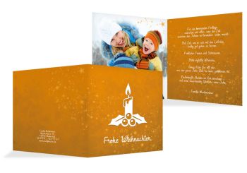 Foto Weihnachtskarte Advent Orange 145x145mm