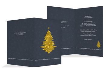 Weihnachtskarte Baum Sonnengelb 148x210mm