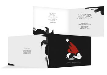 Weihnachtskarte Farbenmütze Schwarz 148x105mm