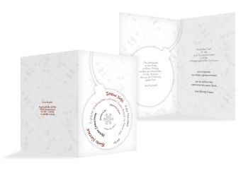 Weihnachtskarte Schriftkugel WeinRot 105x148mm