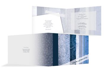 Weihnachtskarte Geschenkpapier Blauheller 148x105mm
