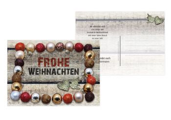 Weihnachtskarte Kugelrahmen Rot 148x105mm