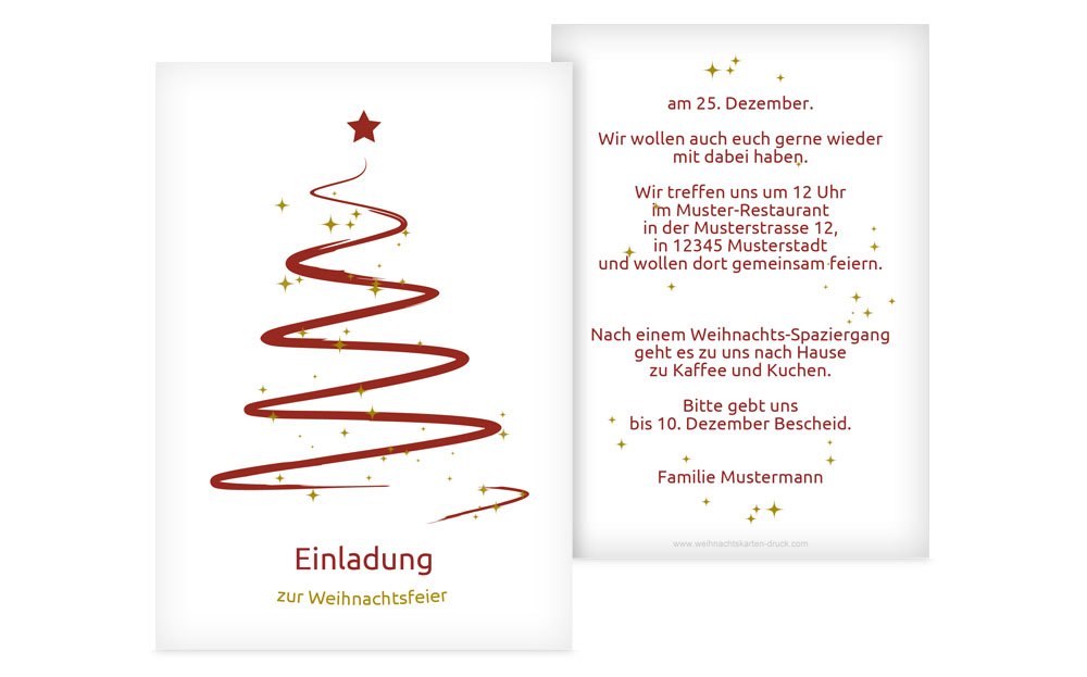 Weihnachtseinladungen Online Weihnachtskarten Druck