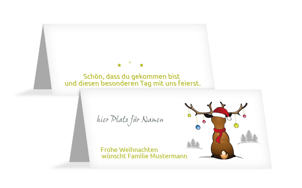 Tischkarten für Weihnachten online gestalten und bestellen