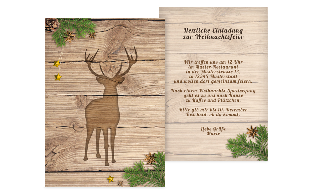 Weihnachtseinladungen Online Weihnachtskarten Druck